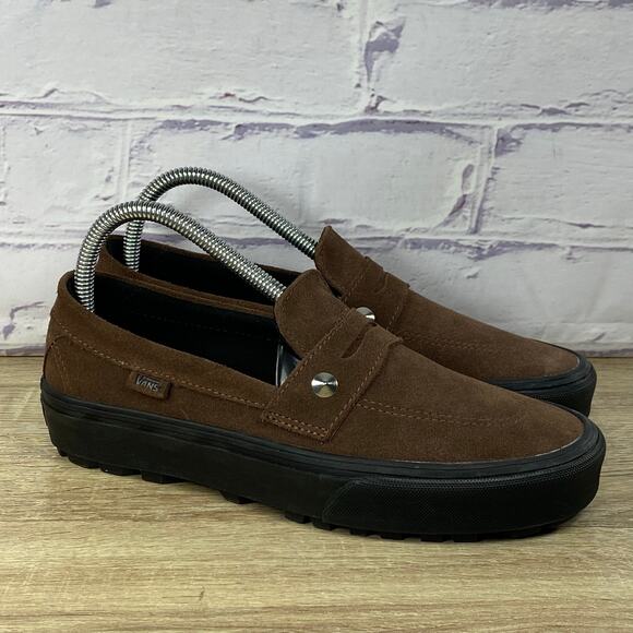 Vans Style 53 Brown Suede Slip On Sneakers Women's Size 8 Penny Loafers Shoes - Picture 1 of 8